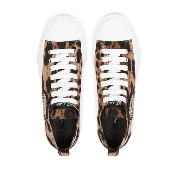 Dolce & Gabbana Leopard-Print Portofino Low-Top Sneakers sz. 38.5 EU (8.5 US) - Picture 3 of 11